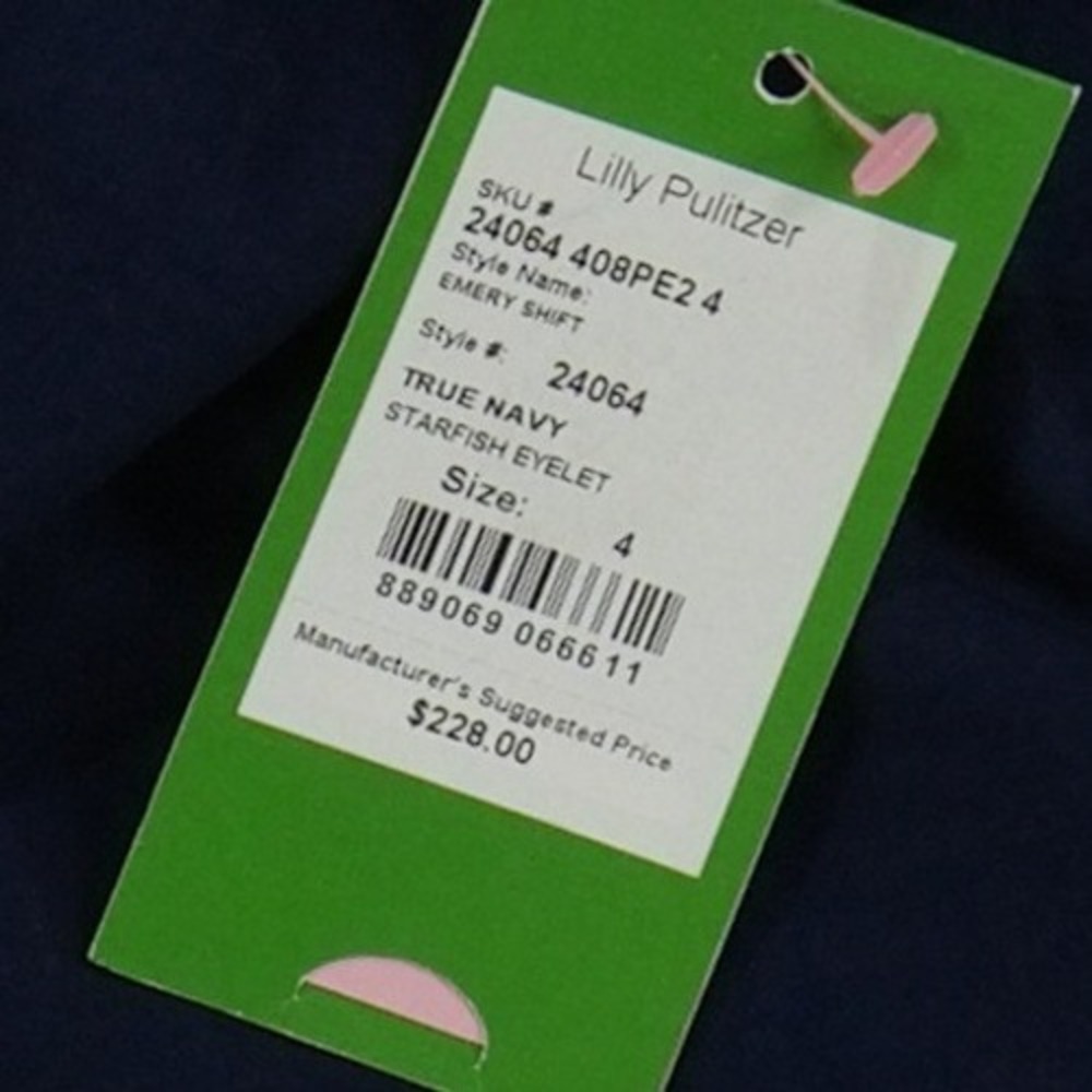 New Lilly Pulitzer Emery 100% Cotton Dress Women's Size 4 Starfish Eyelet Navy - Picture 6 of 8